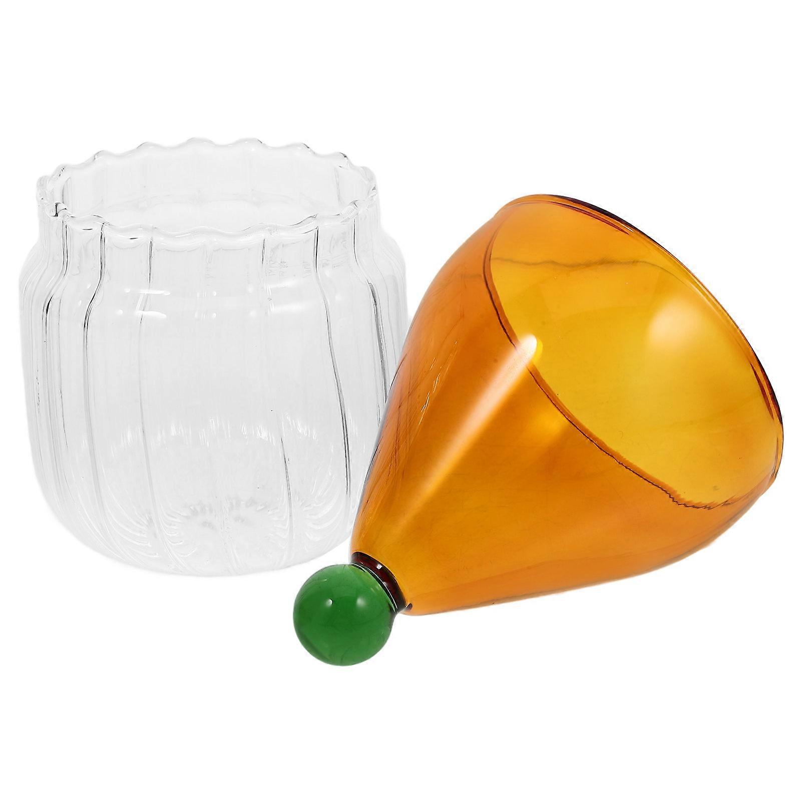 Glass Candy Jar with Xmas Hat Shape for Candy Storage 2Pcs