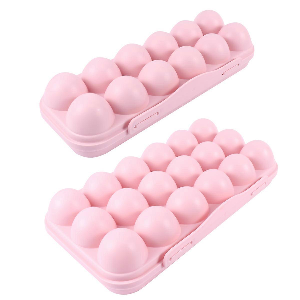 Kitchen Egg Holder Egg Storage Box for Refrigerator Use 4Pcs Pink Container