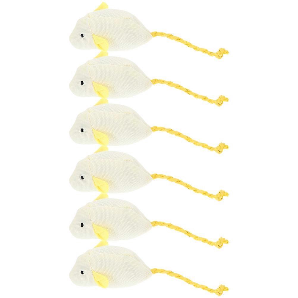Interactive Exerciser Toys For Small Pets Cat Plush Mouse Shape 12 Pcs Entertainment Indoor Play