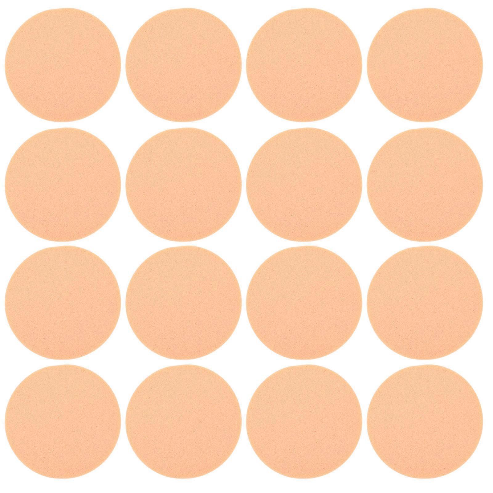 Makeup Accessories Round Powder Puff for Makeup Use 48Pcs Khaki Sponge