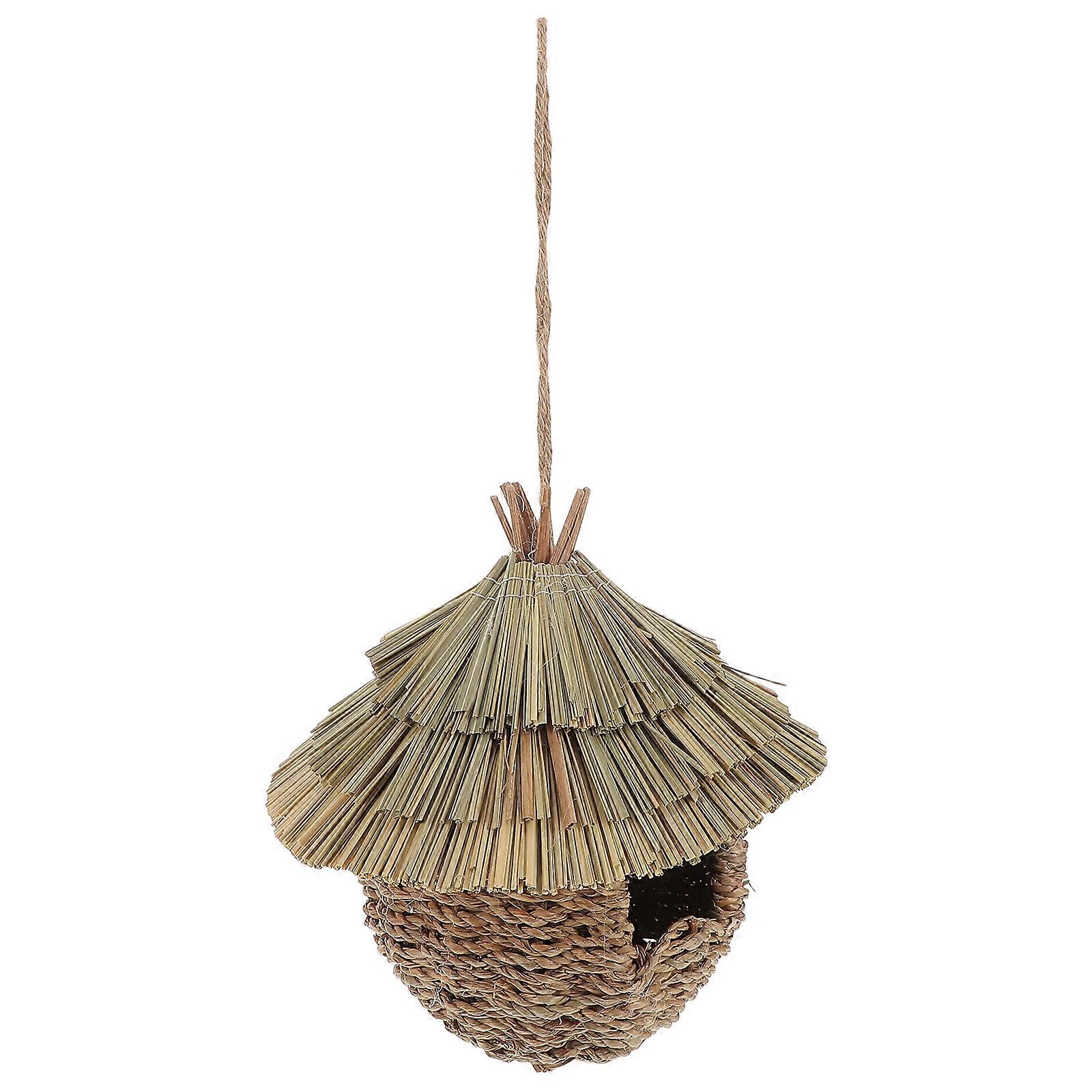 Small Bird Nest Hand Woven for Outdoors with Hanging Feature 2Pcs Set