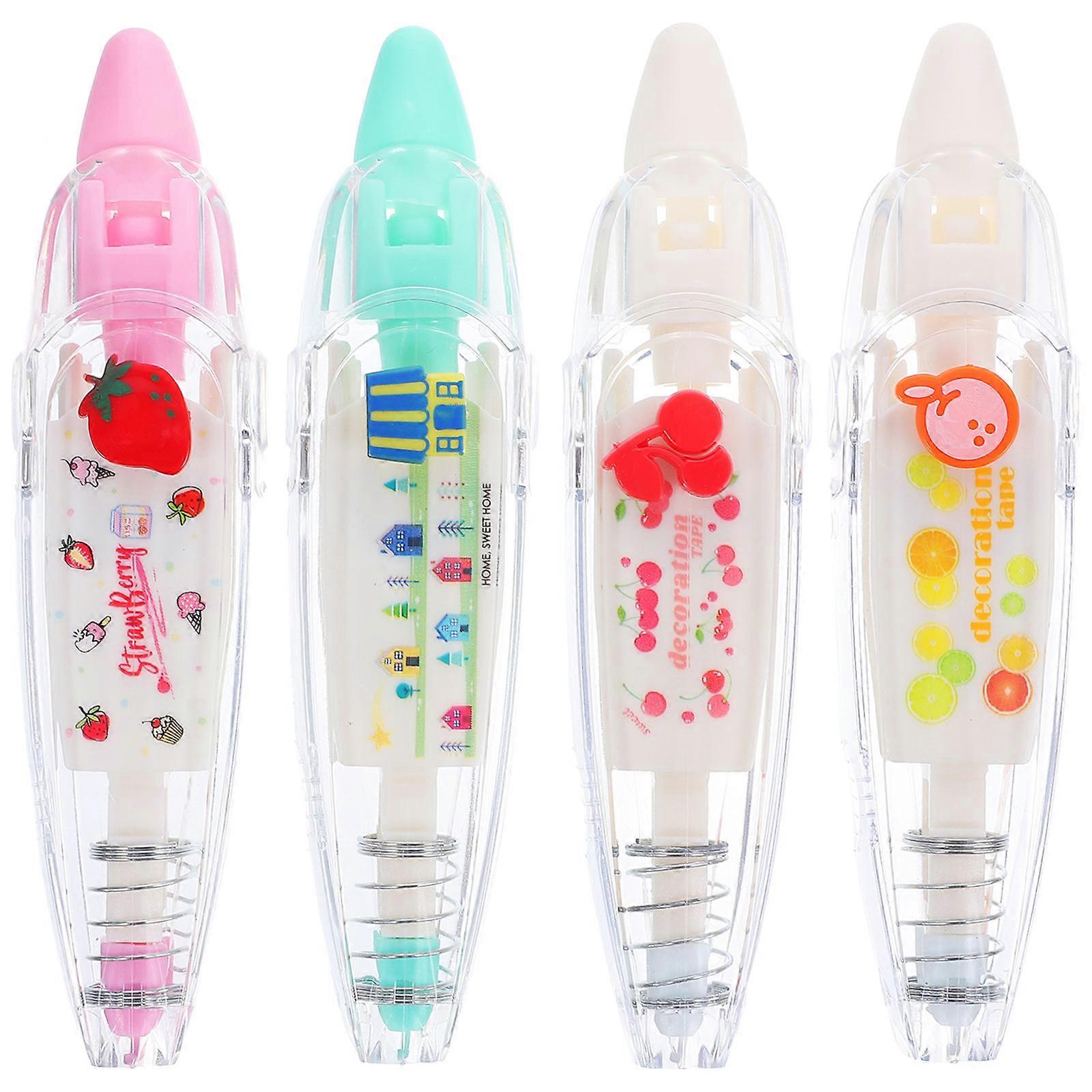 Decorative Tape Push Correction Tape with 12Pcs for Creative Stationery Use