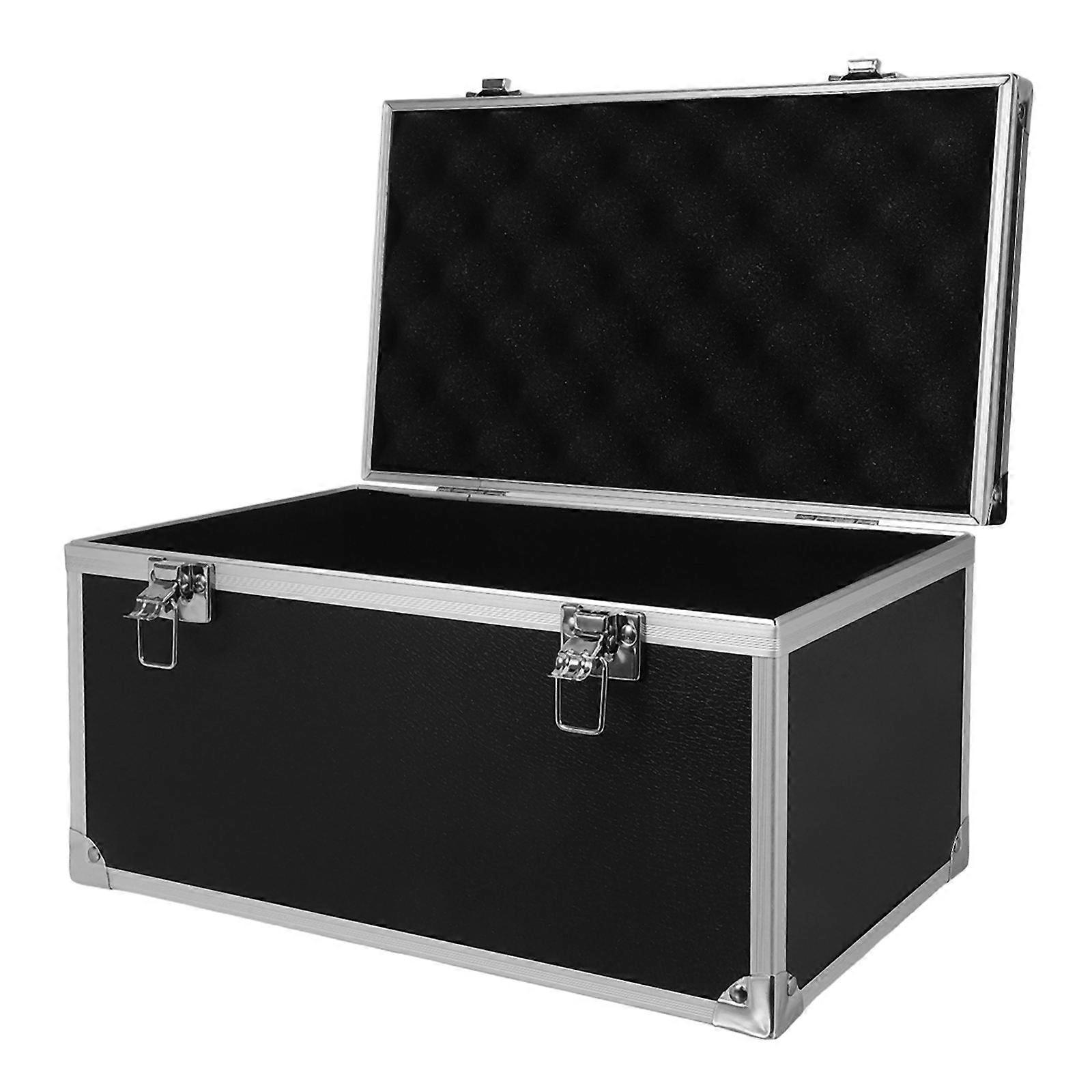 Black Aluminum Toolbox Multifunction Tool Box for Storage Use 2Pcs Portable Case
