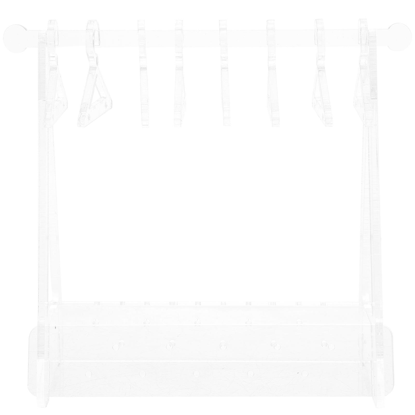Clear Acrylic Earring Storage Stand Designed For Retail Store Use With 6X5.3X9.8In Size Including Mini Hangers And 1 Display Stand