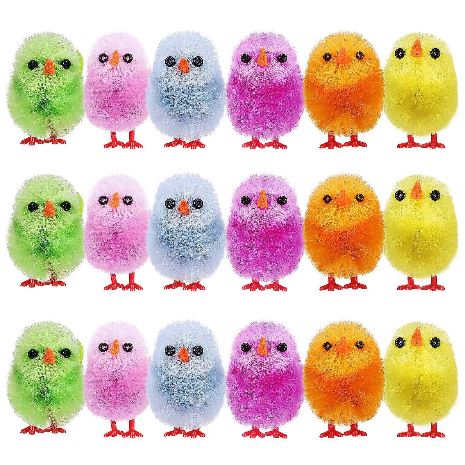 Fluffy Easter Chicks Plush Decorations for Party 90Pcs