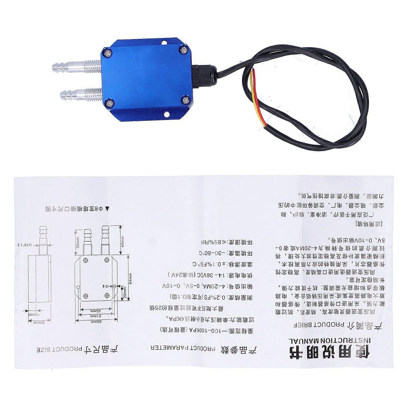High quality  (Blue) Wind pressure transmitter DC24V micro differential pressure