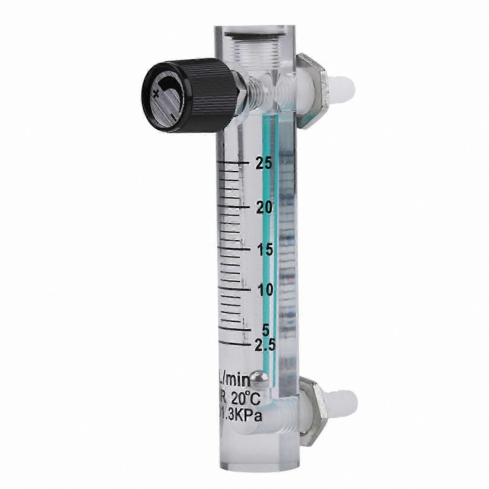 Flow Meter with Control Valve, 2.5-25LPM for Oxygen/Air/Gas