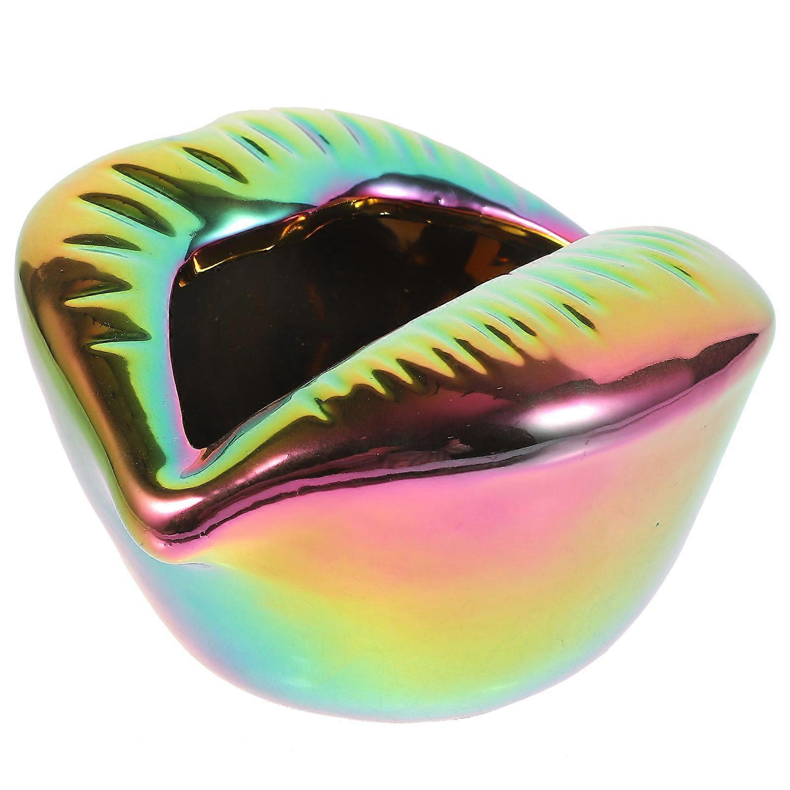 Lip Ceramic Ashtray for Home Decoration 2Pcs Creative Ceramic Ashtray