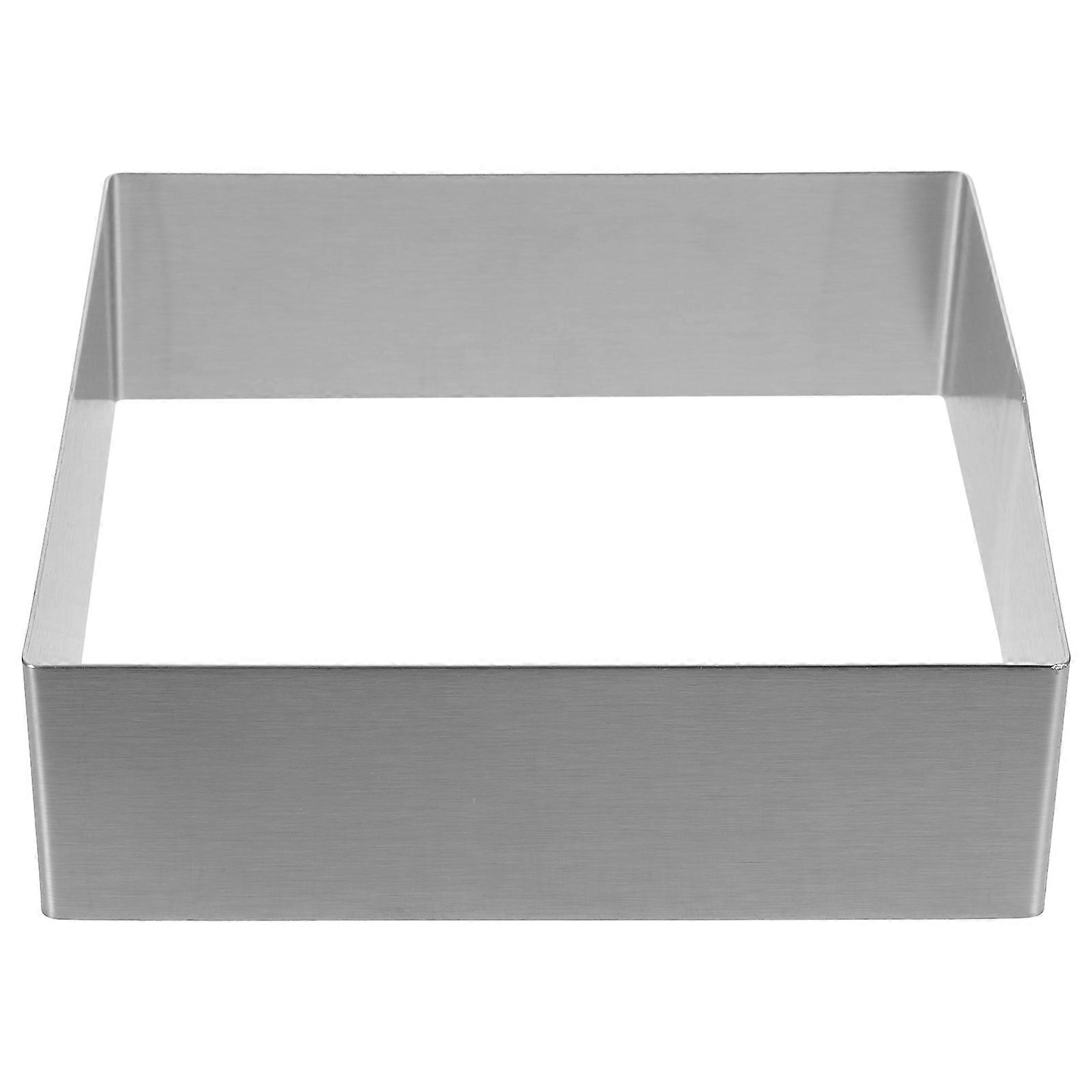 3Pcs Stainless Steel Mousse Ring Square for Cake Cutting Use Silver Mold