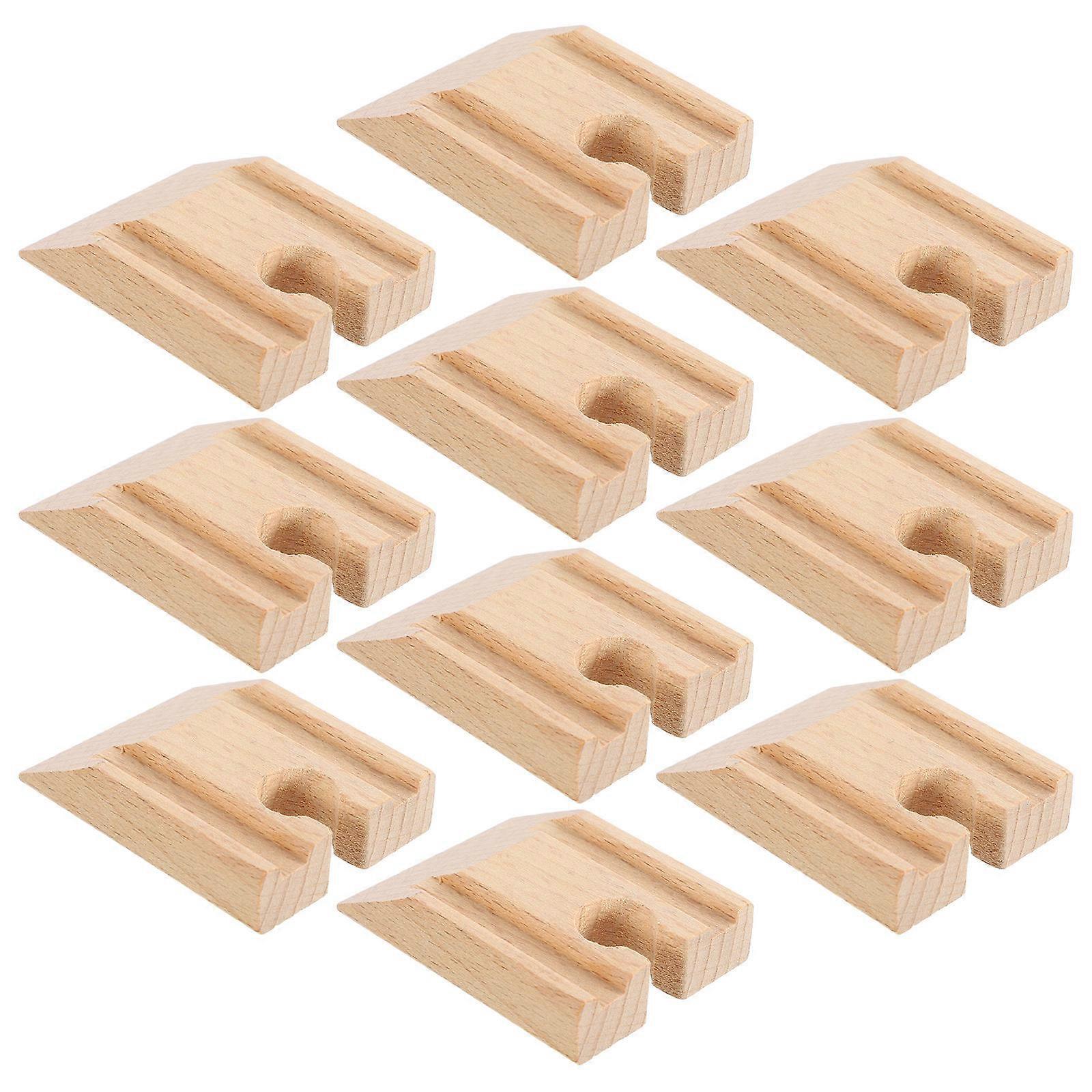 Wooden Train Track Toy Concave Train Track Replacement Expansion 10Pcs