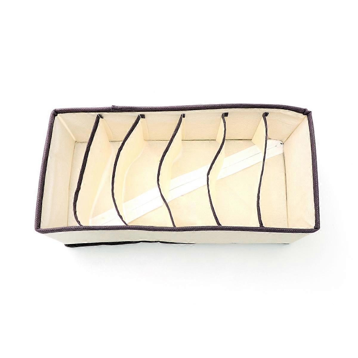 Underwear Storage Box Set with 4Pcs Foldable Non-Woven Organizer Beige