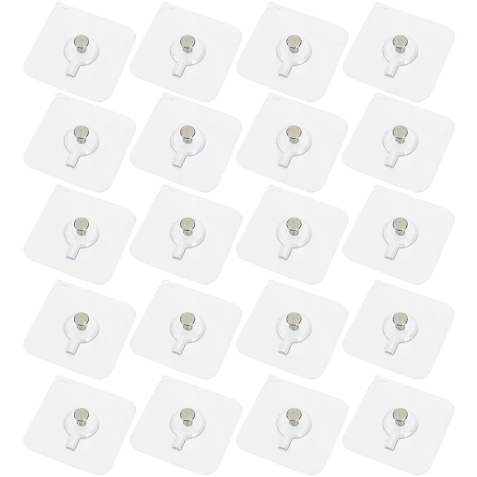 Self-Adhesive Screw Stickers Transparent Wall Mounted Hangers 40Pcs