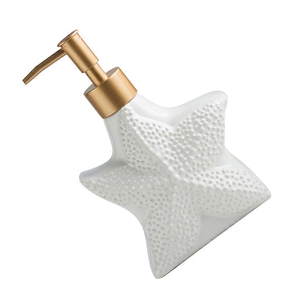 Pump Bottle Ceramic Shower Gel Bottle for Storage 2Pcs White