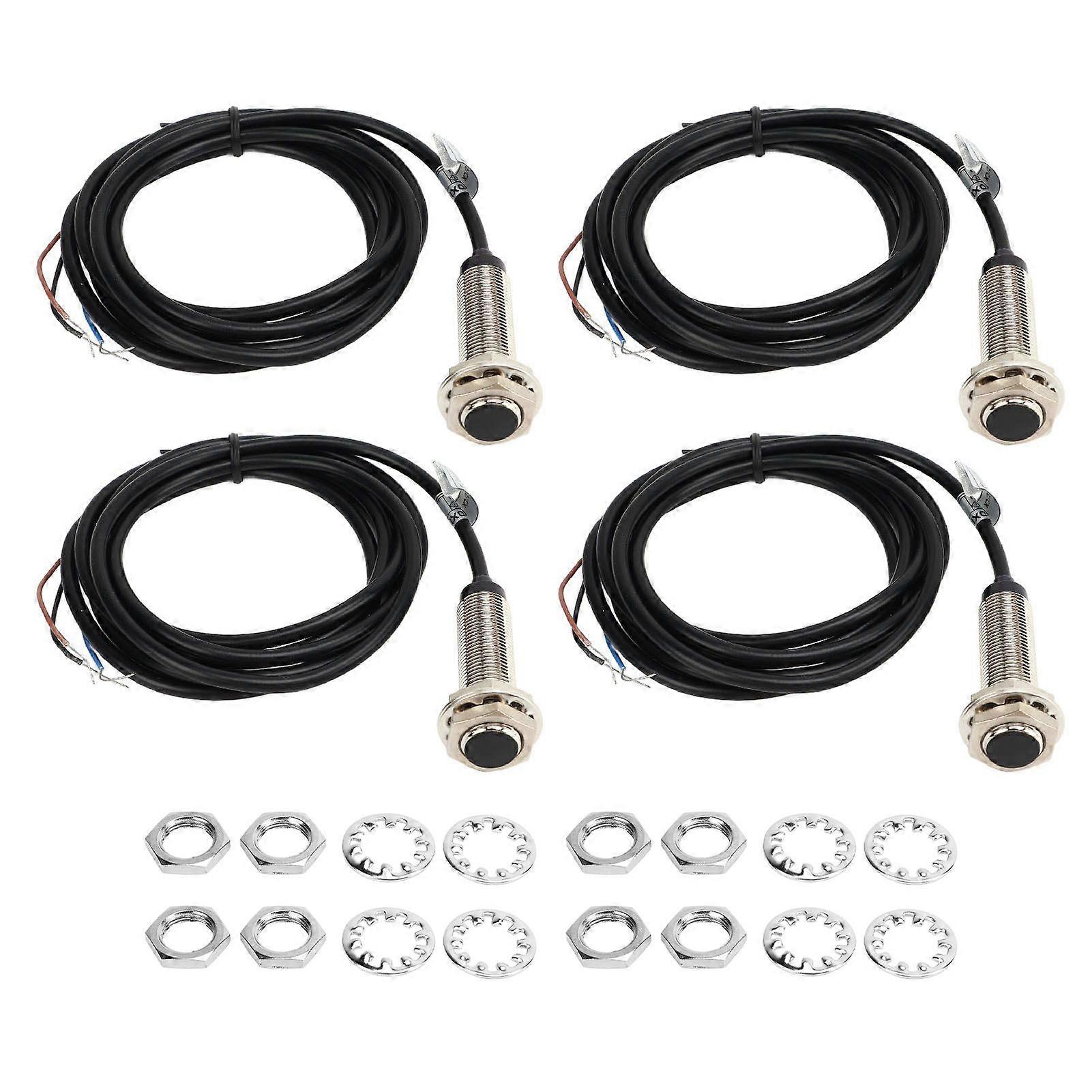 BERM 4 Set Inductive Proximity Switch Sensor Detector NPN NO NC Contact 4 Wire 12mm Dia 2mm Detection Distance DC 636V