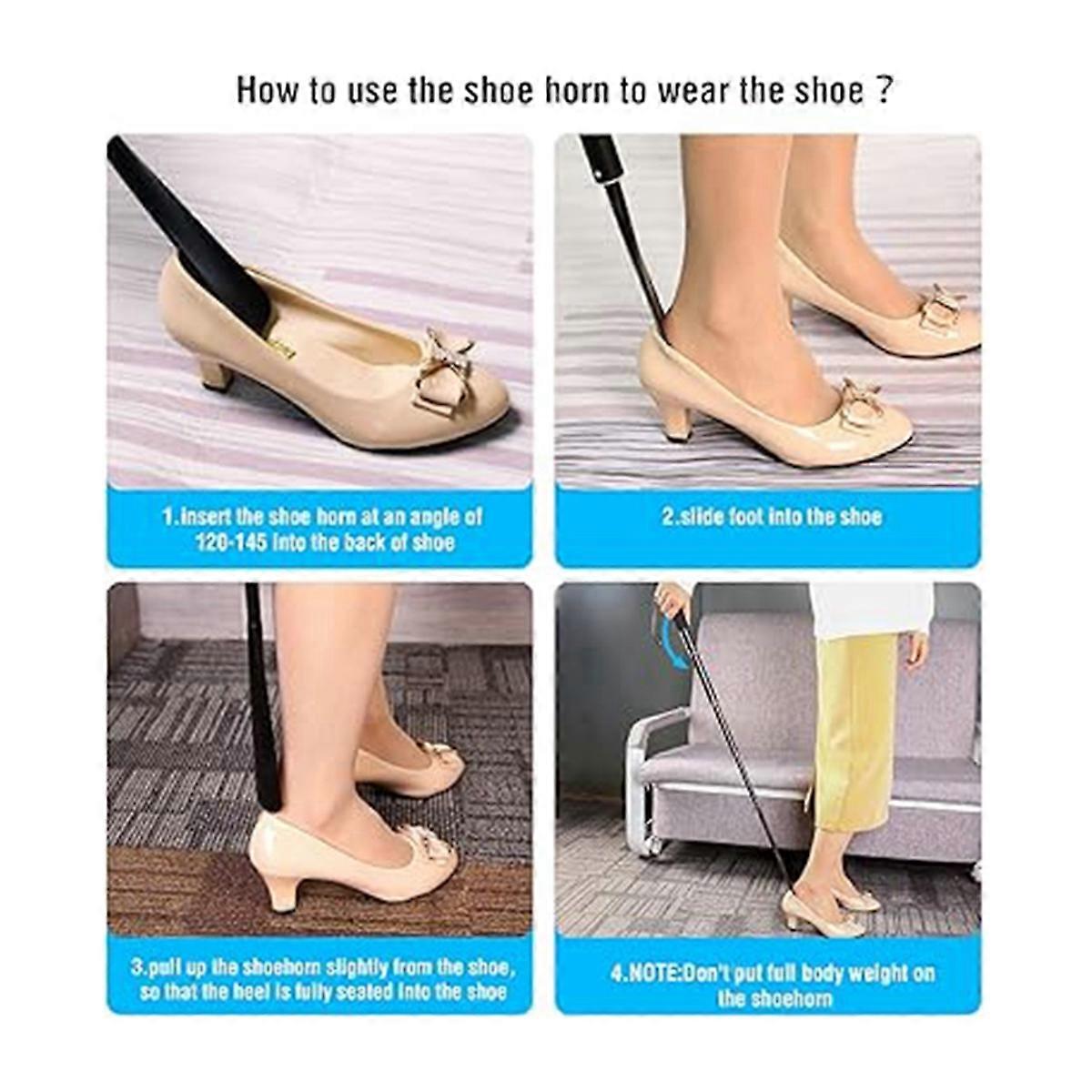 Chifre de sapato, 13 polegadas-33 polegadas Retrátil Alumínio Sapato Chifre Alça Longa para Idosos, Homens, Mulheres e Crianças