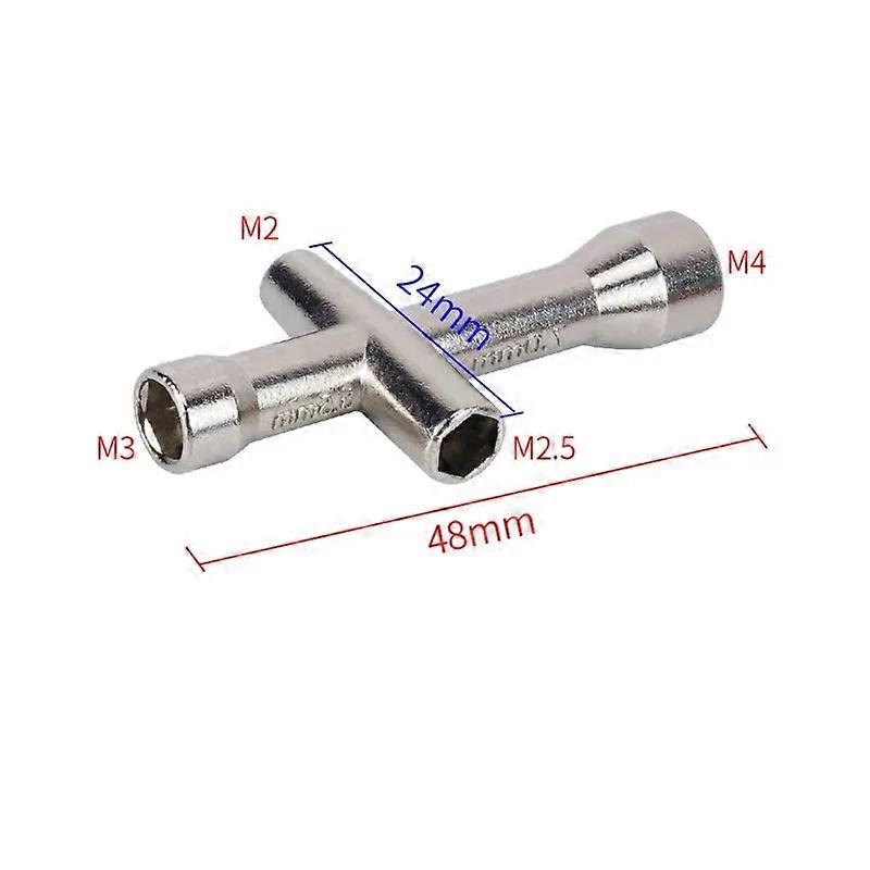 3D Printer Tool M2 M2.5 M3 M4 3D Printing Nozzles Wrench Screw Nut Hexagonal Cross Mini Wrench Spanner Maintenance Tool 4 Size