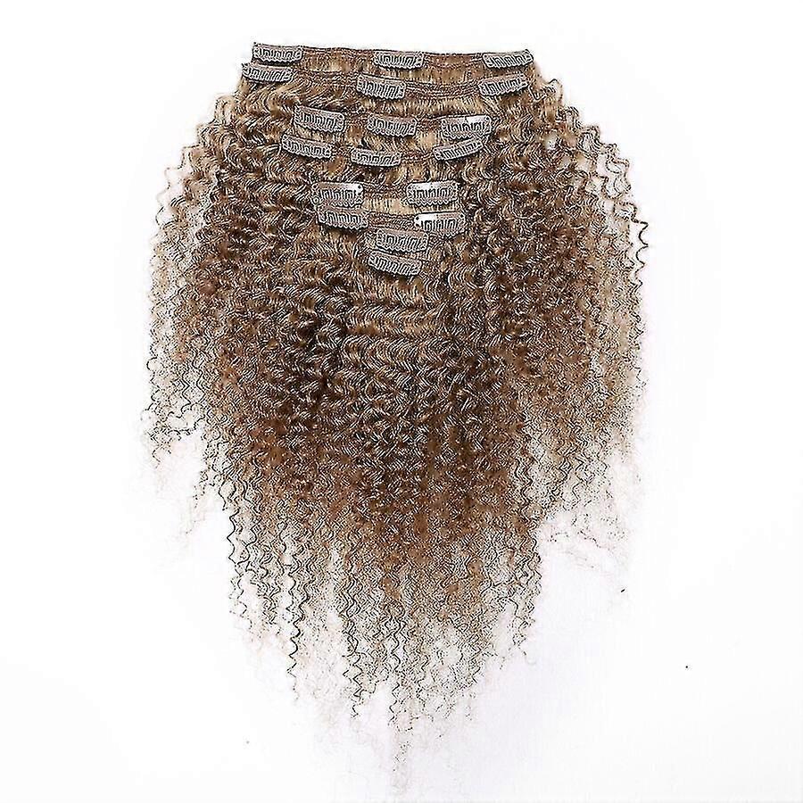 3 Adet Afro Kıvırcık Klipsli İnsan Saçı Ekstansiyonu Brezilya Saçı