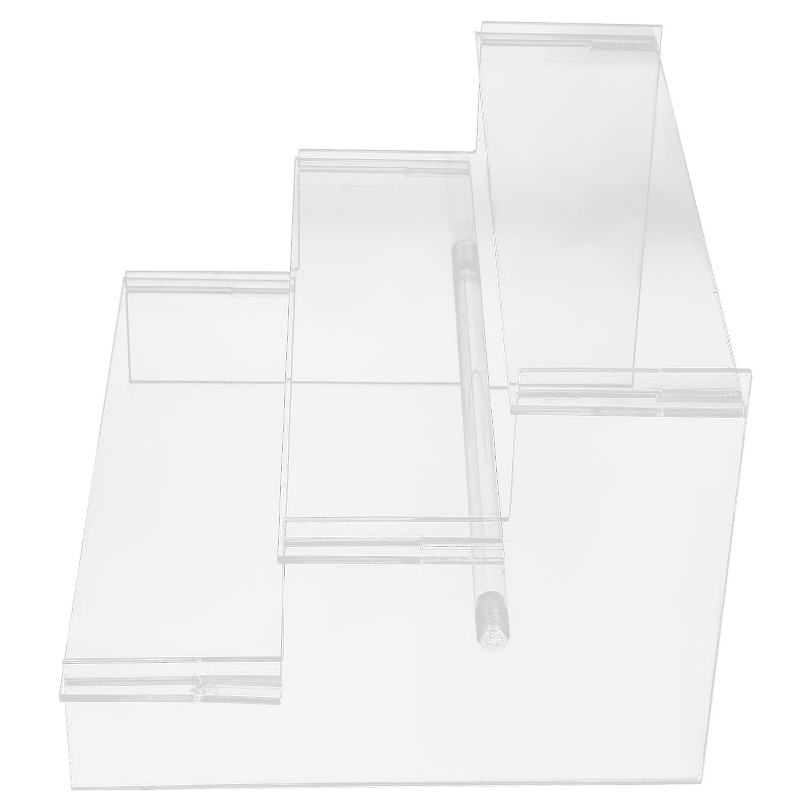 Stair-Type Acrylic Display Stand 3Pcs Ideal For Jewelry Display In Retail Store Featuring Clear Material