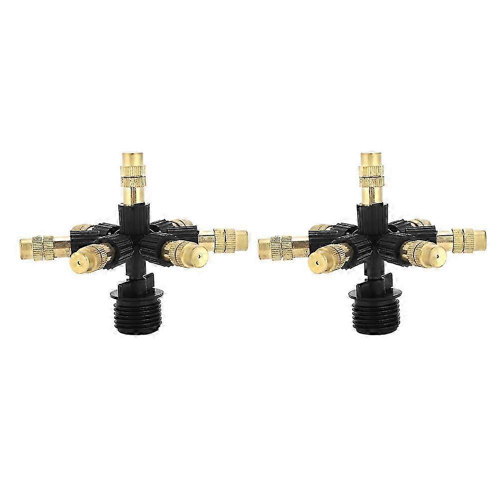 2 Pack G1/2 Inch DN15 External Threaded Atomizing Nozzle Copper Atomizing Sprinkler Garden Irrigation Tool 25-26