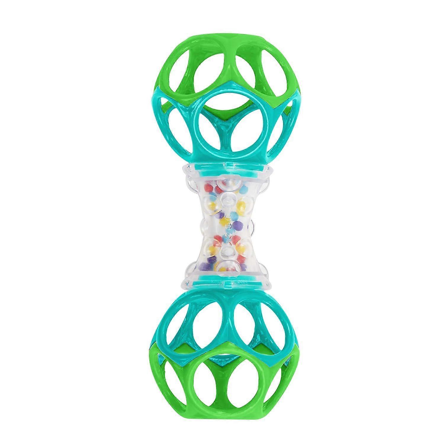 Bright Starts Oball Shaker Rattle Toy Textured Grip & Colorful Beads for Sensory Play - Easy - Grasp Design to Stimulate Senses & Motor Skills, Ages N