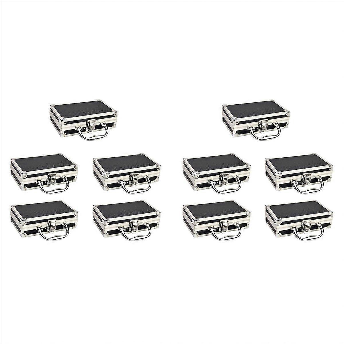 10X Aluminum Alloy Toolbox Accessories Storage Box Practical Aluminum Suitcase Portable Handle Small