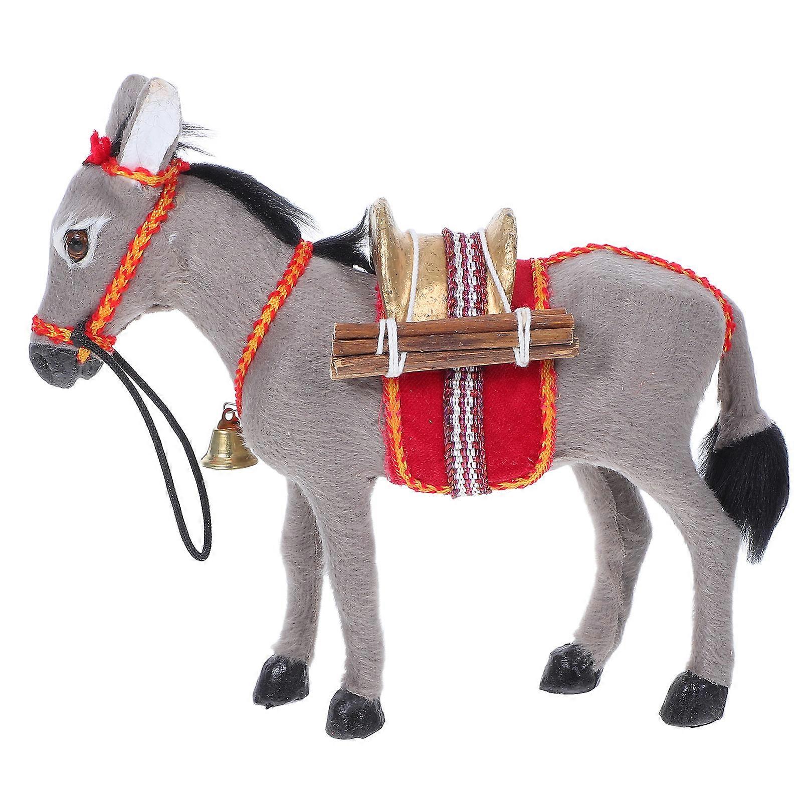 Realistic Donkey Figurine Model For Home Learning Environments Observational Learning 2Pcs