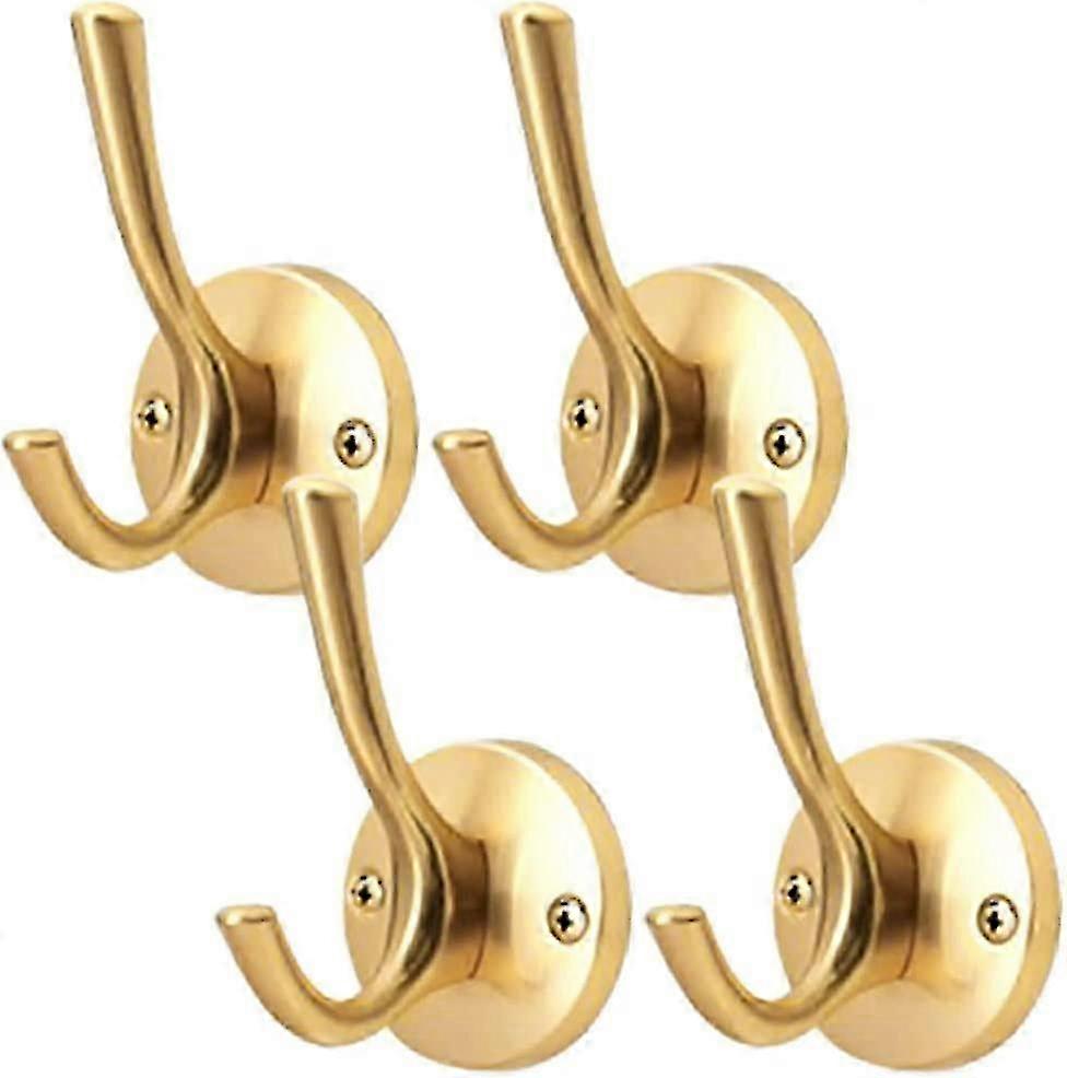 4 pezzi appendiabiti e ganci per cappello Ganci in metallo resistente per appendere appendiabiti ganci per asciugamani a parete per casa, dorati