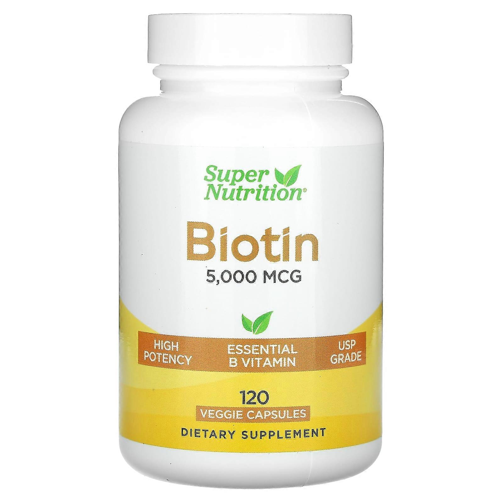 Biotin, 5,000 mcg, 120 Veggie Capsules