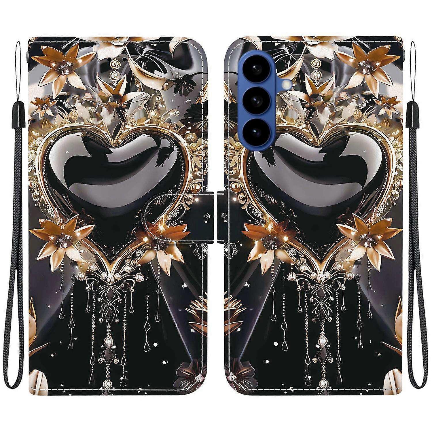 For Samsung Galaxy S26 S26 Pro Wallet Case Pattern Printing Leather Stand Phone Cover with Strap - B