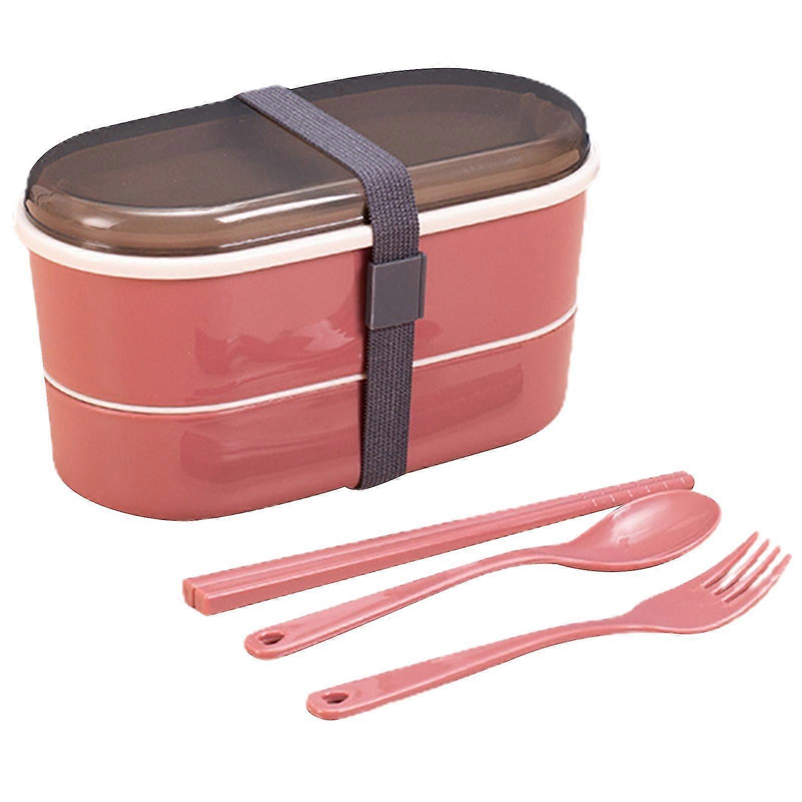 700ml Lunch Box Double-layered Large Capacity Plastic Portable Non-stick Meal Box For Daily Use