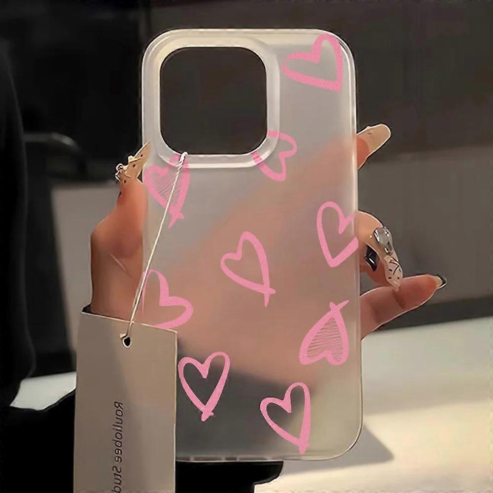 Love Heart Phone Case For iPhone 13 Case For iPhone 11 15 16 12 14 Pro Max 7 8 Plus Shockproof Translucent Clear Soft Cover