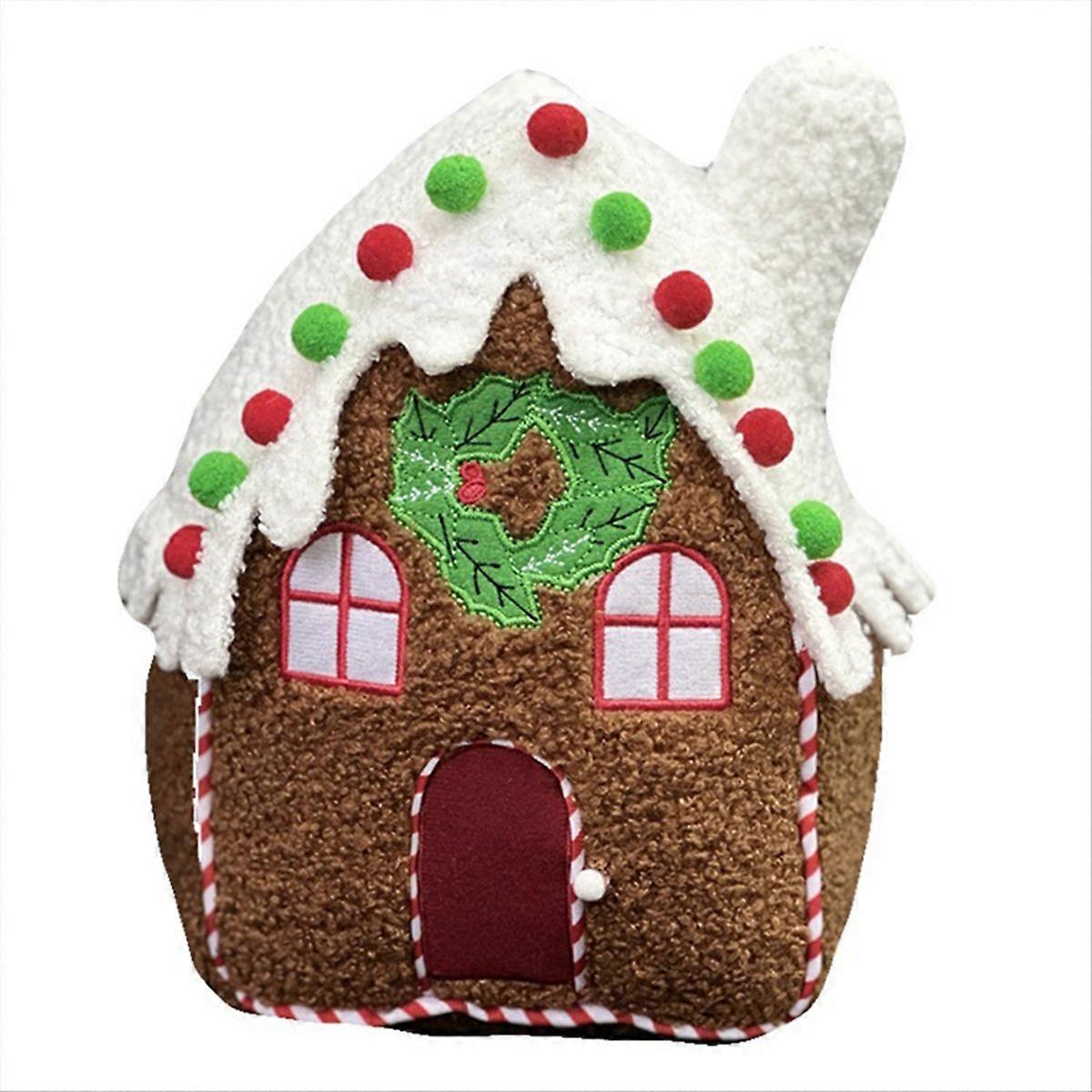 Gingerbread House Plush Throw Pillow Decoration Gift