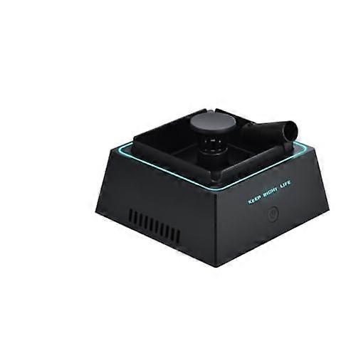 Odorless Desktop Ashtray, Smart Sensor Air Purifier With Carbon+HEPA, 12H Battery, Black Balcony Smoke Control