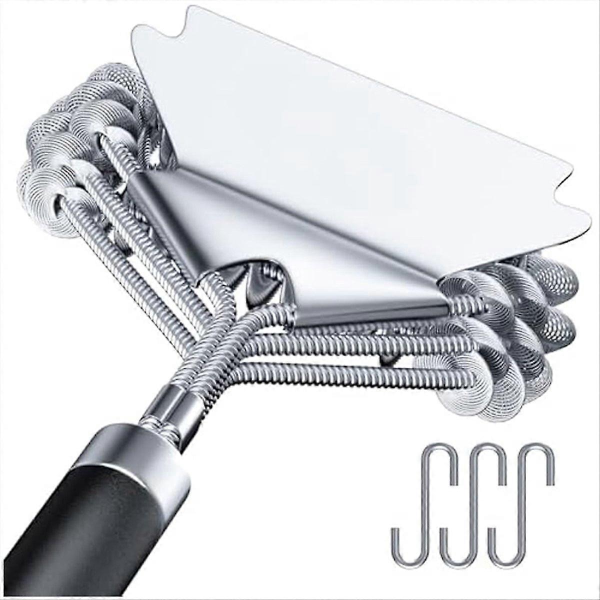 Grillbørste og skraber, børstefri, rustfri stål BBQ-børste