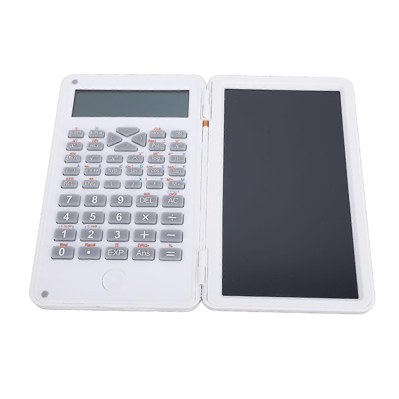 Desktop Scientific Calculator 2 Line Display with 6 Inch LCD Writing Tablet Foldable Calculator for Home School Office Business White 