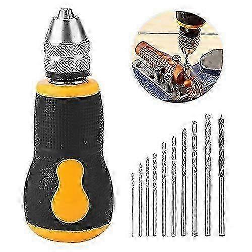 Latest Model Micro Mini Hand Drill Tool, Portable Tool Small Hand Drill Set and 10pcs