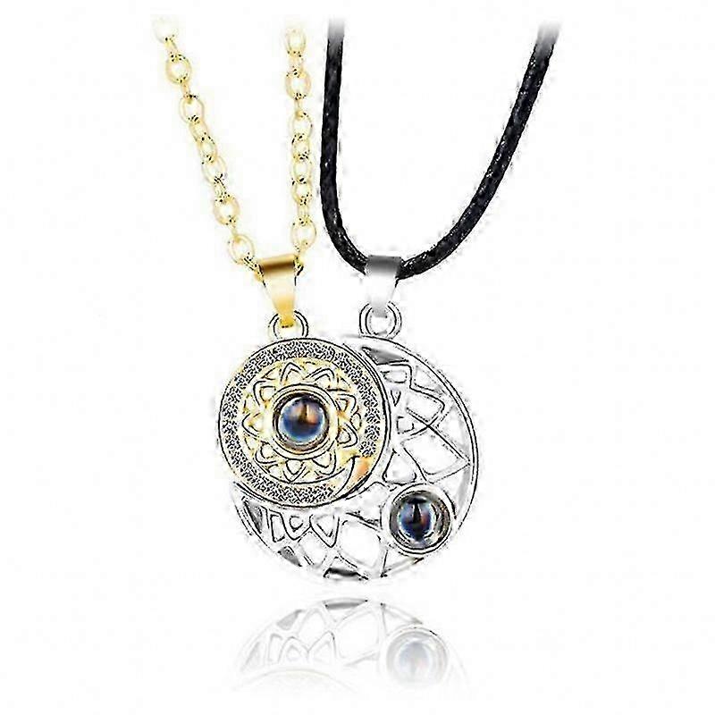 Colar com Projeção de Sol, Lua e Estrelas - Joia Exclusiva para Casais/Amizades