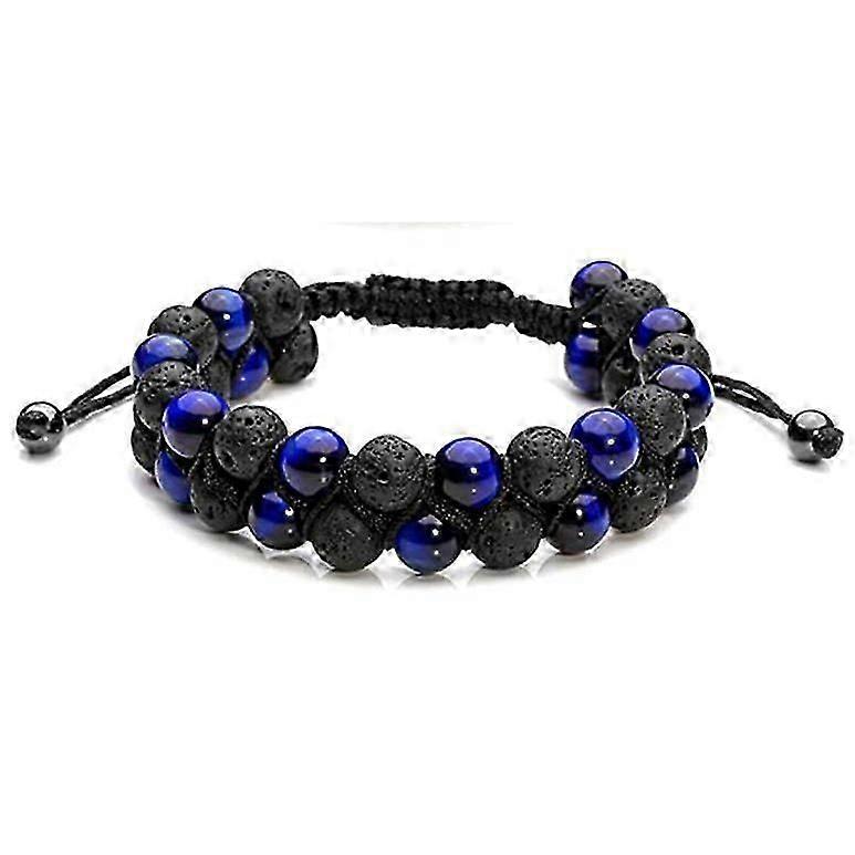 男性 女性 8mm 溶岩ロックストーン アロマセラピー エッセンシャルオイル ディフューザー ブレスレット 編組ロープ 天然石ヨガ ビーズ ブレスレット