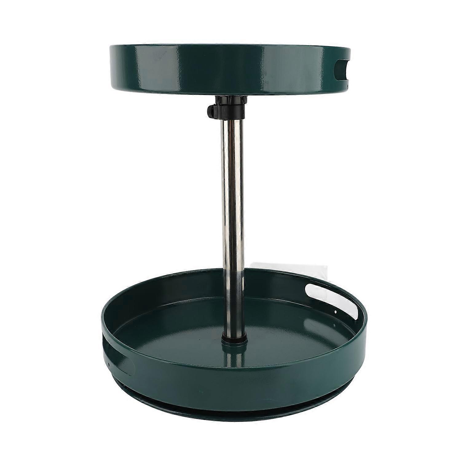 2 Tier Spice Organizer 360 Degree Rotation Tray Adjustable Height Turntable Storage Shelf for Kitche