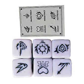 Acrylic 6 Sided Round Corner Dices Keyword PatternTable Game Dices Math Counting Teaching Tool Mahjong Accessories  White