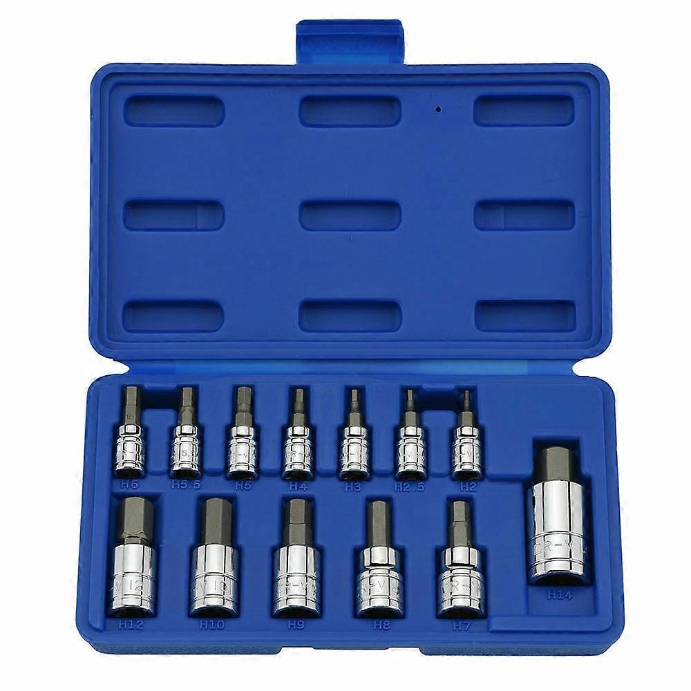 Metric Hex Bit Socket Set | 13pc Allen Key Ratchet Wrench 1/4" 3/8" 1/2" Drive