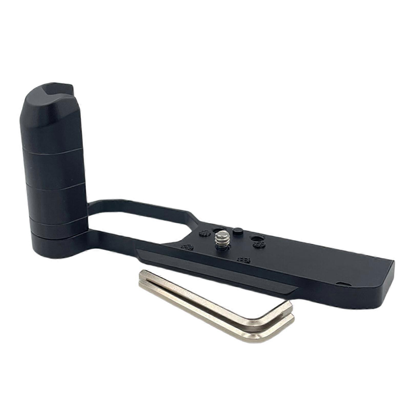 Aluminum L Bracket Quick Release For Camera Slip Proof Screws And Multiple 1/4 Threaded Holes Widely Use  Black