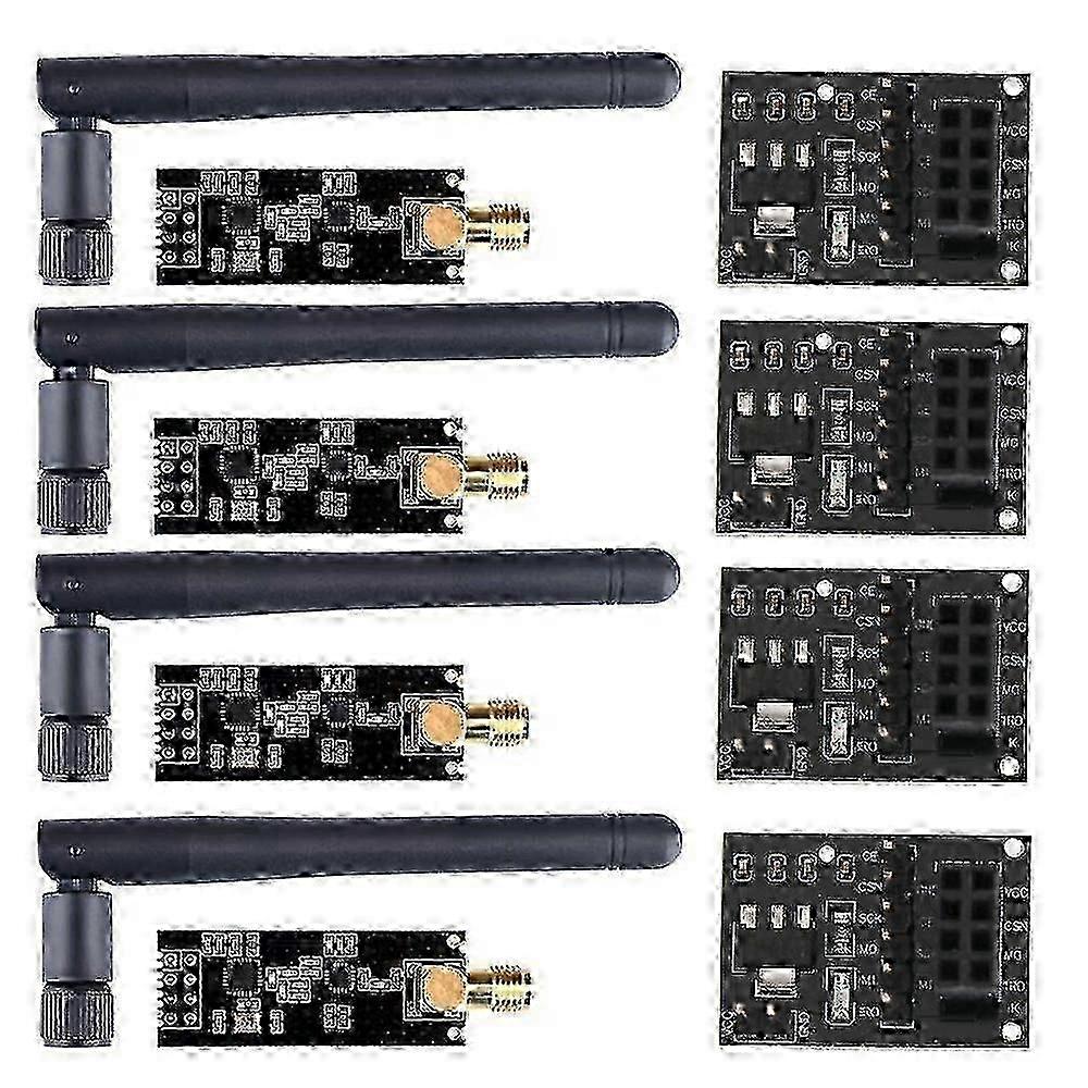 4pcs NRF24L01+PA+LNA Wireless Module with Antenna 1100 Meters Long Distance Transmission for Wireless Communication