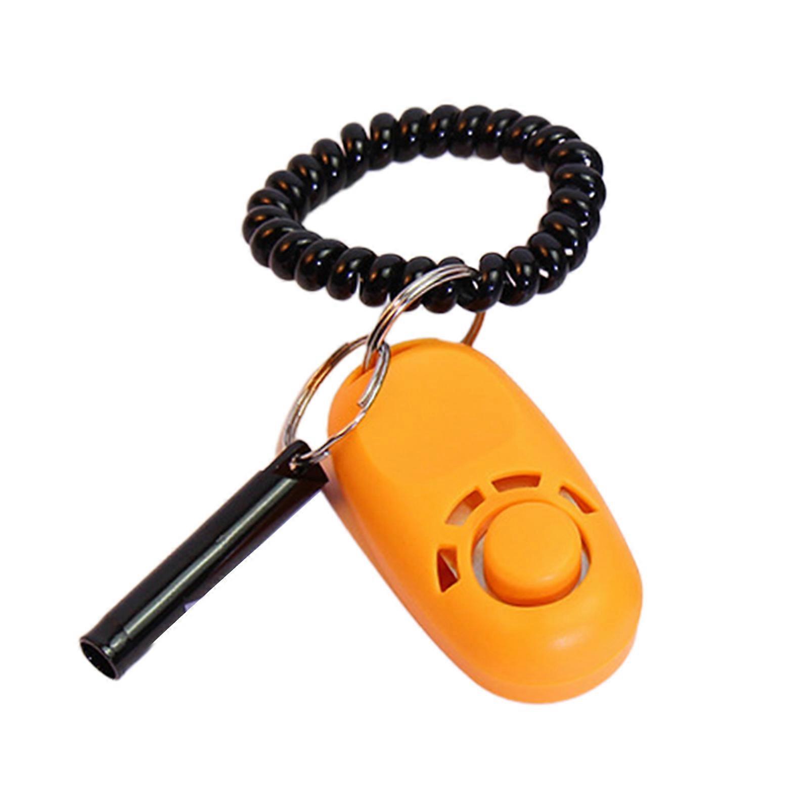 Dog Training Clickers Whistle Combo Light Button Clickers Pet Training Clickers for Cats Bird Horses  orange