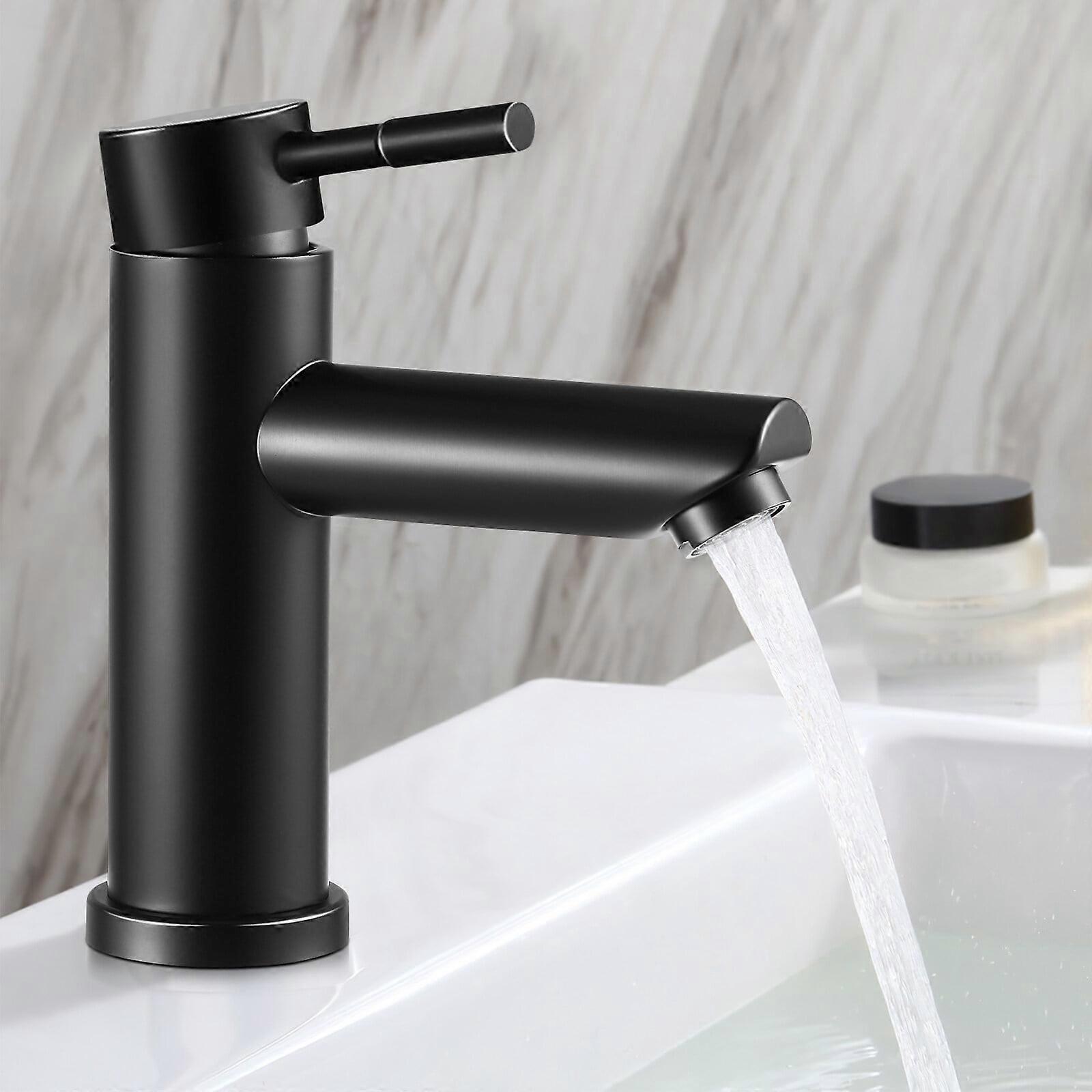 Bathroom Sink Faucet Single Hole Single Handle Faucet Modern Style Deck Mount Faucet with Interface Hoses