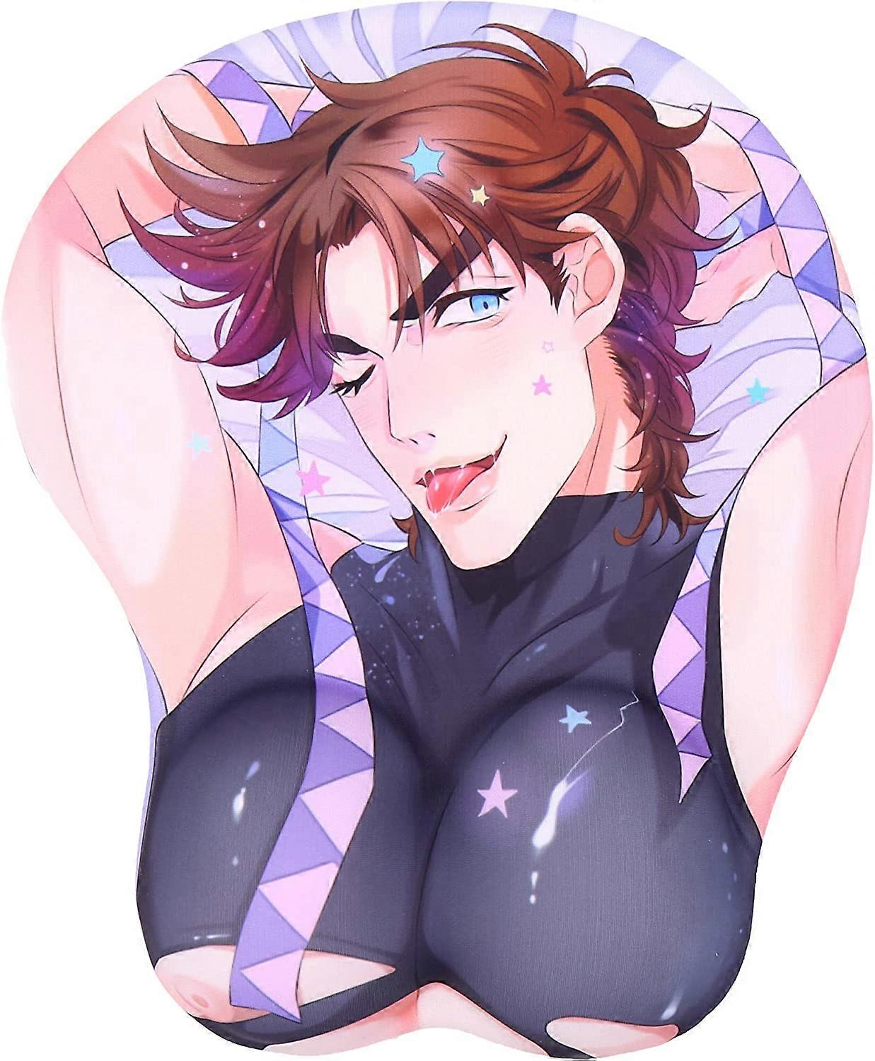 3D Gaming Anime Mouse Pads with Wrist Rest （Black）