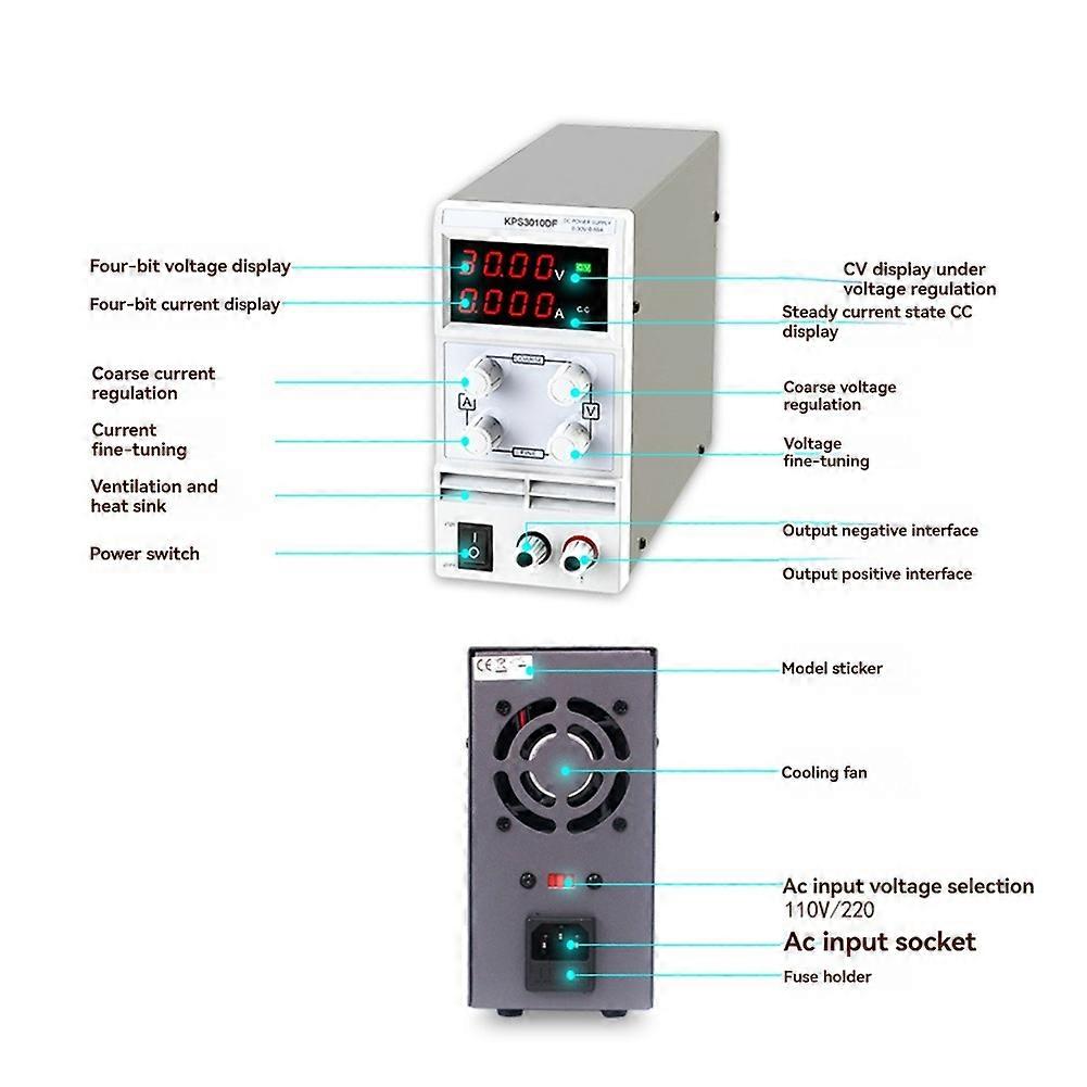 Stabilizer DC Power Supply Adjustable 30V 5A Voltage Regulator Switching Variable Bench Source 30V DIY EU Plug