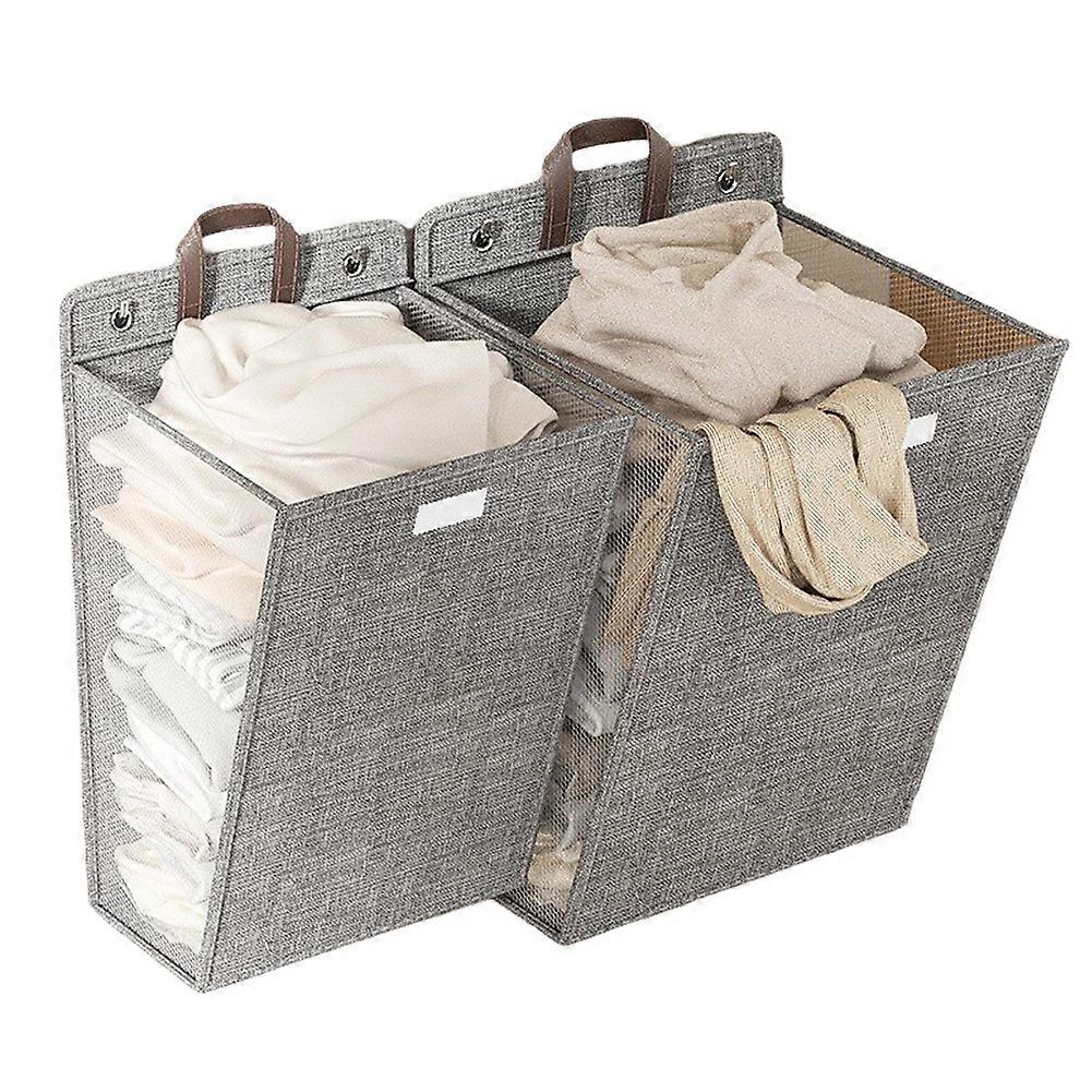 Foldable, Laundry Basket, Multifunctional Laundry Basket, Punch-Free Wall-Mounted Laundry Net, Clothes Storage