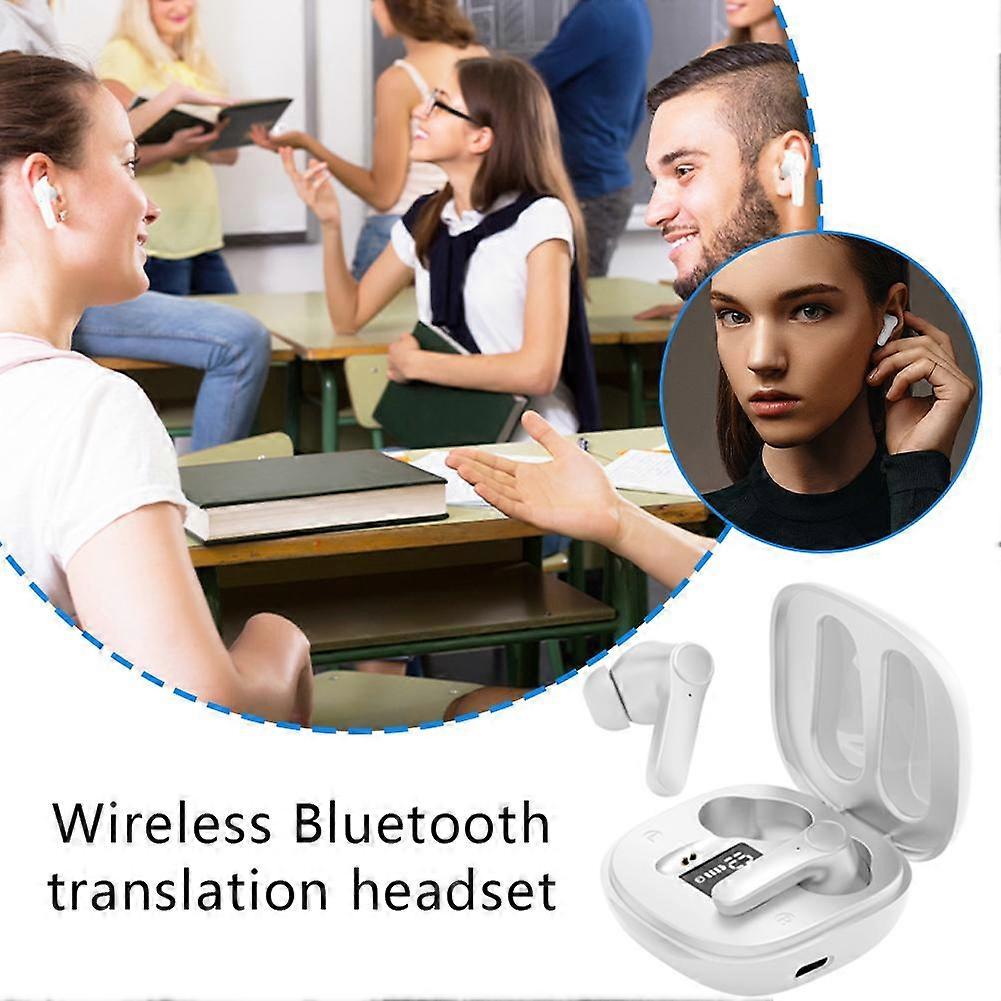 For Translator Pods Wireless Earbuds 74 Language Real Time Translation 0.5s Low Latency HD Stereo 4H Playtime Type-C Charging