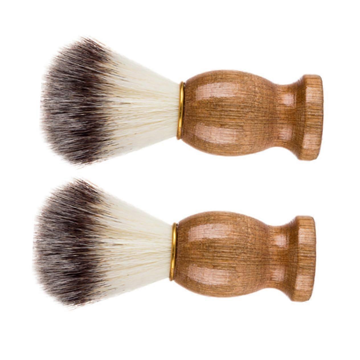 2 Pack Shaving Brush Set with Soft Bristles and Ergonomic Handle for Men's Beard Grooming